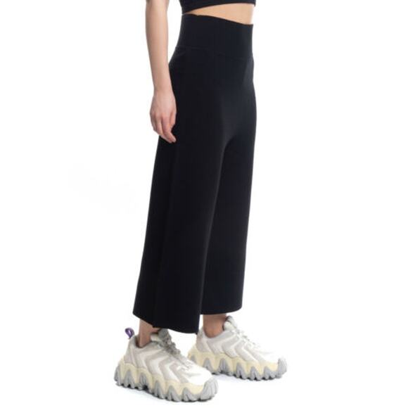 Soyer Black Knit High Waist Wide Leg Culottes Pants - Picture 1 of 9